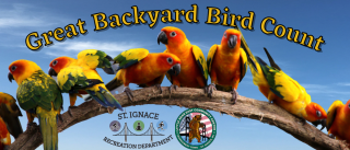 Picture of Birds on a branch with Event Title above and LBE and Community Center logos below