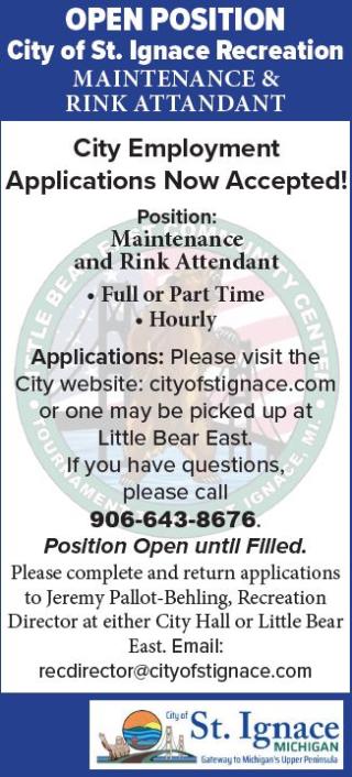 maintenance and rink attendant job posting