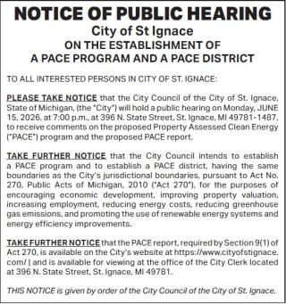 notice of public hearing PACE