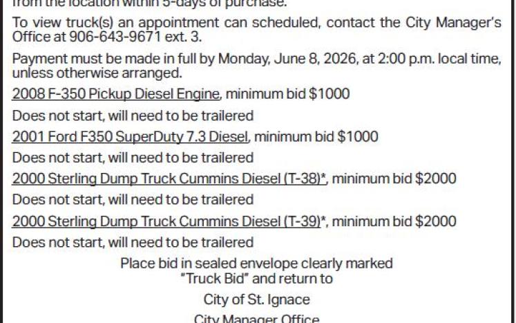 now accepting truck bids