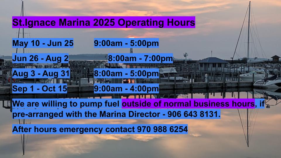 marina operating hours 2025